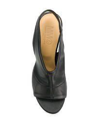 schwarze Leder Sandaletten von MM6 MAISON MARGIELA