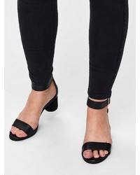 schwarze Leder Sandaletten von Selected Femme