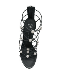 schwarze Leder Sandaletten von Giuseppe Zanotti Design