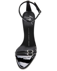 schwarze Leder Sandaletten von Giuseppe Zanotti