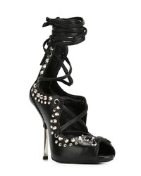 schwarze Leder Sandaletten von Giuseppe Zanotti Design