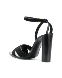 schwarze Leder Sandaletten von Saint Laurent