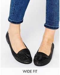 schwarze Leder Slipper mit Quasten von Asos