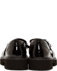 schwarze Leder Slipper mit Quasten von MSGM