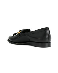 schwarze Leder Slipper mit Quasten von Giuseppe Zanotti Design