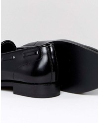schwarze Leder Slipper mit Quasten von H by Hudson
