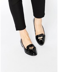 schwarze Leder Slipper mit Quasten von Miss KG