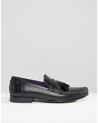 schwarze Leder Slipper mit Quasten von Ted Baker