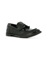 schwarze Leder Slipper mit Quasten von Officine Creative