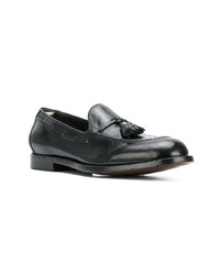 schwarze Leder Slipper mit Quasten von Officine Creative