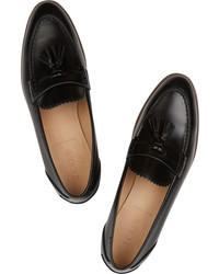 schwarze Leder Slipper mit Quasten von J.Crew