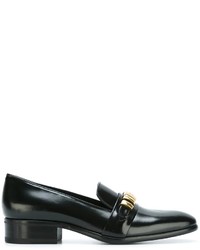 schwarze Leder Slipper von Alexander McQueen