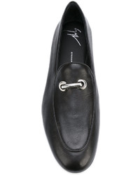 schwarze Leder Slipper von Giuseppe Zanotti Design