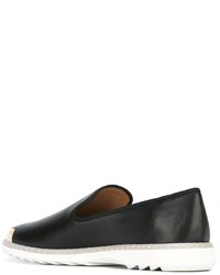 schwarze Leder Slipper von Giuseppe Zanotti Design