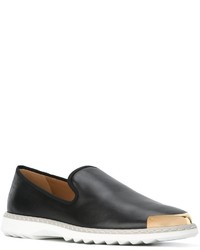 schwarze Leder Slipper von Giuseppe Zanotti Design