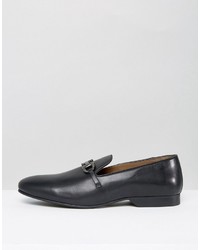 schwarze Leder Slipper von Frank Wright