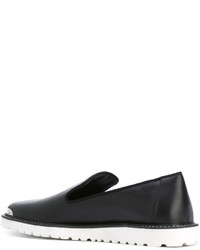 schwarze Leder Slipper von Giuseppe Zanotti Design