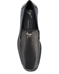 schwarze Leder Slipper von Giuseppe Zanotti Design