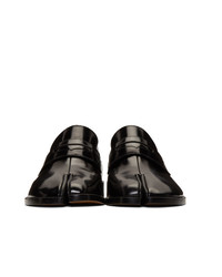 schwarze Leder Slipper von Maison Margiela