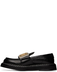 schwarze Leder Slipper von Dolce & Gabbana