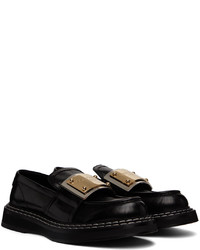 schwarze Leder Slipper von Dolce & Gabbana