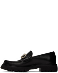 schwarze Leder Slipper von Ferragamo