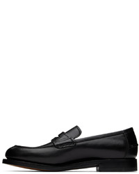 schwarze Leder Slipper von Salvatore Ferragamo