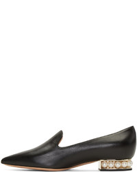 schwarze Leder Slipper von Nicholas Kirkwood