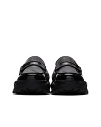 schwarze Leder Slipper von Maison Margiela