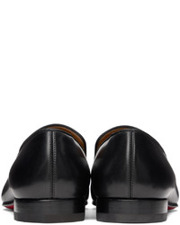 schwarze Leder Slipper von Christian Louboutin