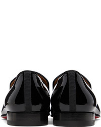 schwarze Leder Slipper von Christian Louboutin