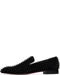 schwarze Leder Slipper von Christian Louboutin