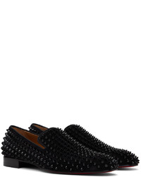 schwarze Leder Slipper von Christian Louboutin