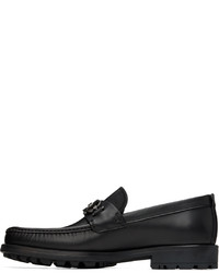 schwarze Leder Slipper von Ferragamo