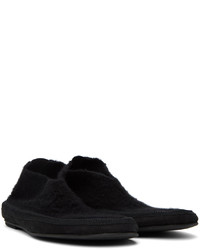 schwarze Leder Slipper von The Row