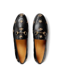 schwarze Leder Slipper von Gucci