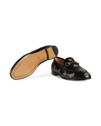 schwarze Leder Slipper von Gucci