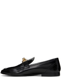 schwarze Leder Slipper von Dolce & Gabbana