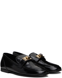 schwarze Leder Slipper von Dolce & Gabbana