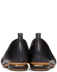 schwarze Leder Slipper von Nicholas Kirkwood