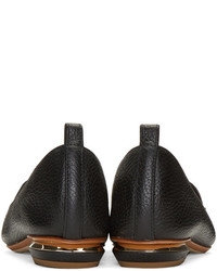 schwarze Leder Slipper von Nicholas Kirkwood