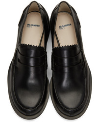 schwarze Leder Slipper von Jil Sander Navy