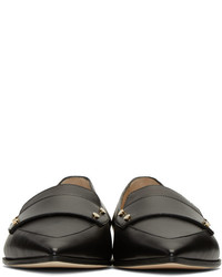 schwarze Leder Slipper von Jimmy Choo