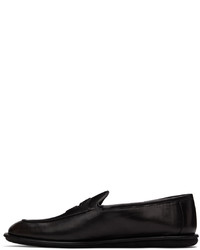 schwarze Leder Slipper von Giorgio Armani