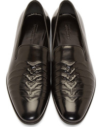 schwarze Leder Slipper von Alexander McQueen