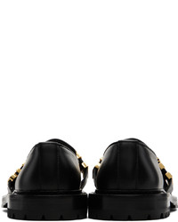 schwarze Leder Slipper von Moschino