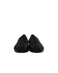 schwarze Leder Slipper von Giuseppe Zanotti