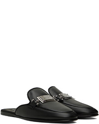 schwarze Leder Slipper von Dolce & Gabbana