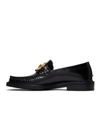 schwarze Leder Slipper von Versace