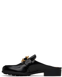 schwarze Leder Slipper von Bottega Veneta